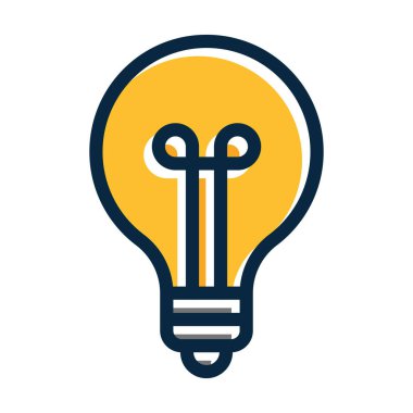 Ampul Vektörü Kalın Çizgisi Kişisel ve Ticari Kullanım İçin Koyu Renk Simgeleri Dolduruldu