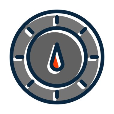 Kişisel ve Ticari Kullanım İçin Koyu Renk Simgelerini Doldurulmuş Termostat Vektör Kalın Çizgisi