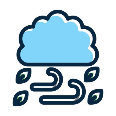 Rüzgâr Vektörü Kalın Çizgisi Kişisel ve Ticari Kullanım İçin Koyu Renk Simgeleri Dolduruldu