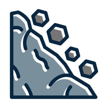 Kişisel ve Ticari Kullanım İçin Koyu Renk Simgelerini Doldurulmuş Heyelan Vektörü Kalın Çizgisi