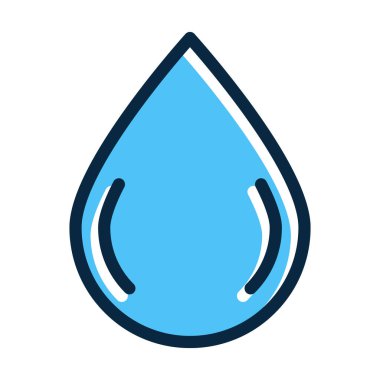 Su Damlası Vektör Kalın Çizgisi Kişisel ve Ticari Kullanım İçin Koyu Renk Simgeleri Dolduruldu