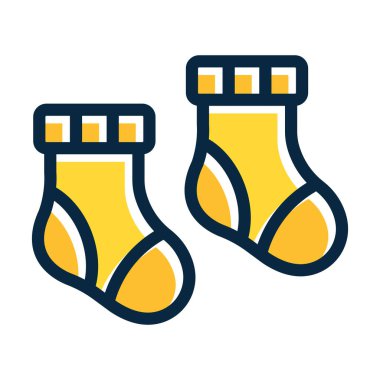 Bebek Çorabı Kalın Çizgisi Koyu Renk Simgeleri Kişisel ve Ticari Kullanım İçin