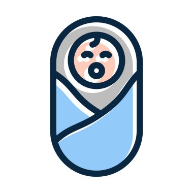 Yeni doğan Vektör Kalın Çizgisi Kişisel ve Ticari Kullanım İçin Koyu Renk Simgeleri Dolduruldu