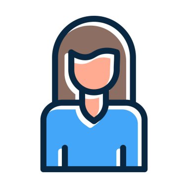 Ana Vektör Kalın Çizgisi Kişisel ve Ticari Kullanım İçin Koyu Renk Simgeleri Dolduruldu