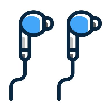 Kişisel ve ticari kullanım için Koyu Renk Simgeleri Doldurulmuş Kulaklık Kalın Çizgisi