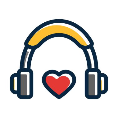 ASMR Vektör Kalın Çizgisi Kişisel ve Ticari Kullanım İçin Koyu Renk Simgeleri Dolduruldu