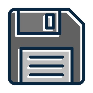 Disketin Kalın Çizgisi Kişisel ve Ticari Kullanım İçin Koyu Renk Simgeleri Dolduruldu