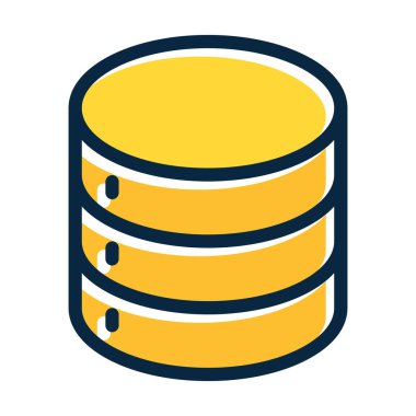 Koyu Renk Simgeleri Kişisel ve Ticari Kullanım İçin Depolama Vektörü Kalın Çizgisi Dolduruldu