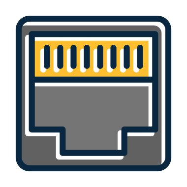 Port Vektör Kalın Çizgisi Kişisel ve Ticari Kullanım İçin Koyu Renk Simgeleri Dolduruldu