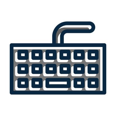 Kişisel ve ticari kullanım için Klavye Kalın Çizgisi Koyu Renk Simgeleri Dolduruldu