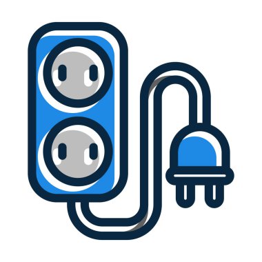 Kişisel ve Ticari Kullanım İçin Koyu Renk Simgelerini Doldurulmuş Uzantı Vektör Kalın Çizgisi