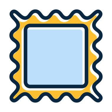 Kişisel ve Ticari Kullanım İçin Koyu Renk Simgeleri Doldurulmuş Resim Çerçeve Kalın Çizgisi