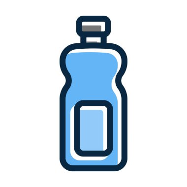 Şişe Kalın Çizgisi Kişisel ve Ticari Kullanım İçin Koyu Renk Simgeleri Dolduruldu