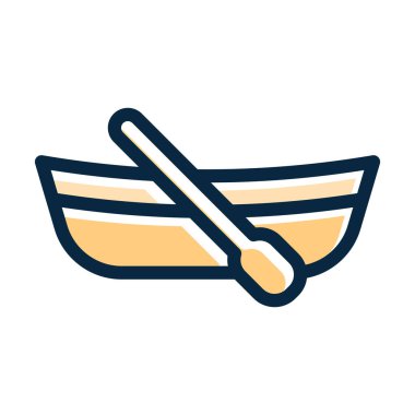 Tekne Vektörü Kalın Çizgisi Kişisel ve Ticari Kullanım İçin Koyu Renk Simgeleri Dolduruldu