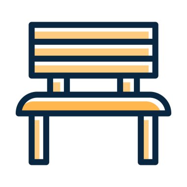 Bench Vektör Kalın Çizgisi Kişisel ve Ticari Kullanım İçin Koyu Renk Simgeleri Dolduruldu