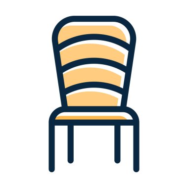 Kişisel ve Ticari Kullanım İçin Koyu Renk Simgeleri Doldurulmuş Koltuk Vektörü Kalın Çizgisi