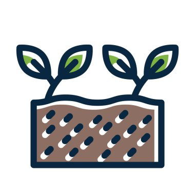 Toprak Vektör Kalın Çizgisi Kişisel ve Ticari Kullanım İçin Koyu Renk Simgeleri Dolduruldu