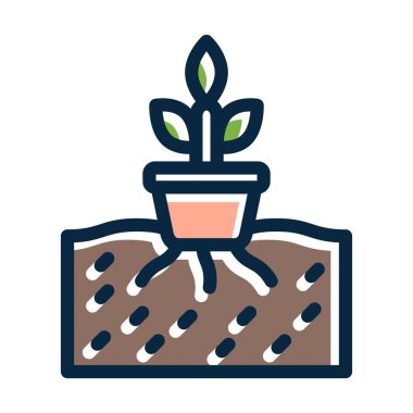 Kişisel ve Ticari Kullanım İçin Koyu Renk Simgelerini Doldurulmuş Hidrofonik Vektör Kalın Çizgisi