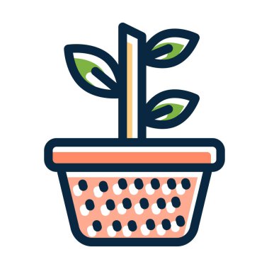 Santral Vektör Kalın Çizgisi Kişisel ve Ticari Kullanım İçin Koyu Renk Simgeleri Dolduruldu