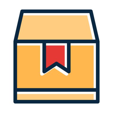 Kişisel ve Ticari Kullanım İçin Koyu Renk Simgeleri Doldurulmuş Paket Vektörü Kalın Çizgisi