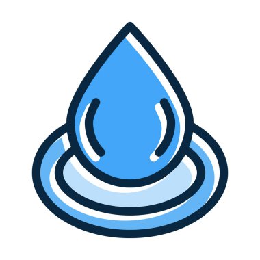 Su Damlası Vektör Kalın Çizgisi Kişisel ve Ticari Kullanım İçin Koyu Renk Simgeleri Dolduruldu