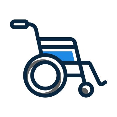 Tekerlekli sandalye Kalın Çizgisi Kişisel ve Ticari Kullanım İçin Koyu Renk Simgeleri Dolduruldu