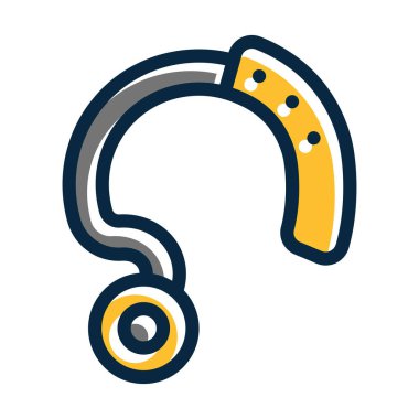 Kişisel ve ticari kullanım için Koyu Renk Simgeleri Doldurulmuş İşitme Yardımı Kalın Çizgisi