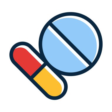 Kişisel ve ticari kullanım için Koyu Renk Simgeleri Doldurulmuş Haplar Vector Kalın Çizgisi