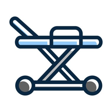 Kişisel ve ticari kullanım için Koyu Renk Simgeleri Doldurulmuş Sedye Kalın Çizgisi