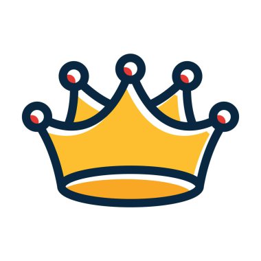 Crown Vector Kalın Çizgisi Kişisel ve Ticari Kullanım İçin Koyu Renk Simgeleri Dolduruldu