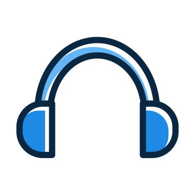 Kulaklıklar Vektör Kalın Çizgisi Koyu Renk Simgeleri Kişisel ve Ticari Kullanım İçin Simgeler