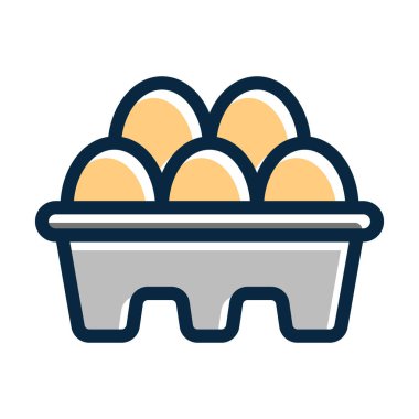 Kişisel ve ticari kullanım için Koyu Renk Simgeleri Doldurulmuş Yumurta Vektörü Kalın Çizgisi