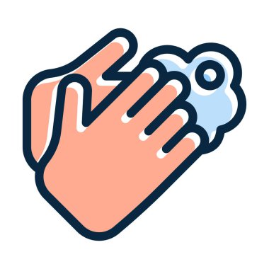 Kişisel ve ticari kullanım için Koyu Renk Simgeleri Doldurulmuş El Yıkama Kalın Çizgisi