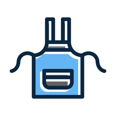 Önlük Vektörü Kalın Çizgisi Kişisel ve Ticari Kullanım İçin Koyu Renk Simgeleri Dolduruldu