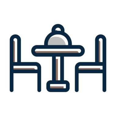 Kişisel ve ticari kullanım için Koyu Renk Simgeleri Doldurulmuş Yemek Vektörü Kalın Çizgisi