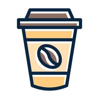 Kahve Kupası Kalın Çizgisi Kişisel ve Ticari Kullanım İçin Koyu Renk Simgeleri