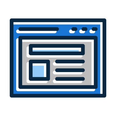 Kişisel ve ticari kullanım için Koyu Renk Simgeleri Doldurulmuş Web Tasarım Vektörü Kalın Çizgisi