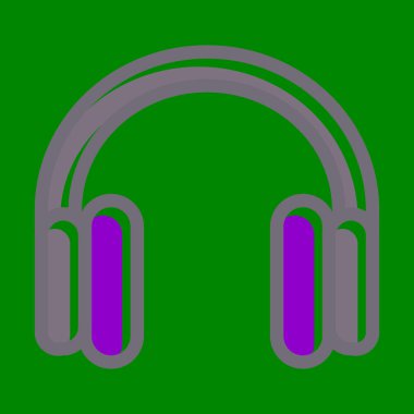 Kulaklık Kalın Çizgisi Kişisel ve Ticari Kullanım İçin Koyu Renk Simgeleri Dolduruldu