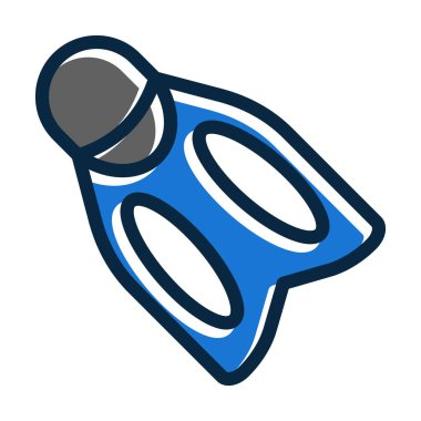 Yüzgeçler Kalın Çizgi Koyu Renk Simgeleri Kişisel ve Ticari Kullanım İçin Dolduruldu