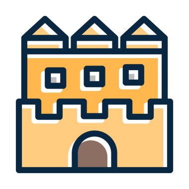 Kum Kalesi Kalın Çizgisi Koyu Renk Simgeleri Kişisel ve Ticari Kullanım İçin Simgeler