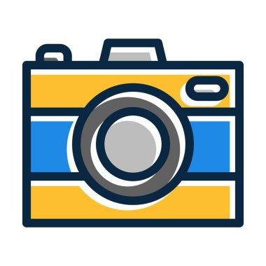 Kişisel ve ticari kullanım için Koyu Renk Simgeleri Doldurulmuş Kamera Vektörü Kalın Çizgisi