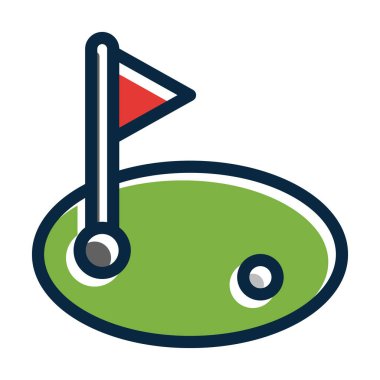 Kişisel ve ticari kullanım için Koyu Renk Simgelerini Doldurulmuş Golf Vektörü Kalın Çizgisi