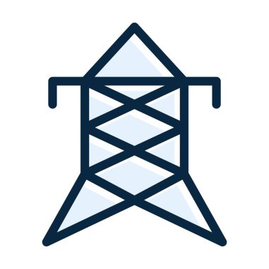 Elektrik Kulesi Kalın Çizgisi Kişisel ve Ticari Kullanım İçin Koyu Renk Simgeleri Dolduruldu