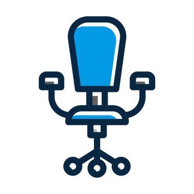 Kişisel ve Ticari Kullanım İçin Koyu Renk Simgeleri Doldurulmuş Masa Sandalyesi Kalın Çizgisi