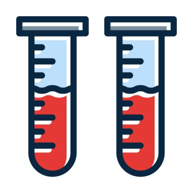 Koyu Renk Simgeleri Kişisel ve Ticari Kullanım İçin Test Tüpü Kalın Çizgisi Dolduruldu