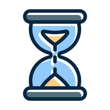 Kum Saati Vektörü Kalın Çizgisi Kişisel ve Ticari Kullanım İçin Koyu Renk Simgeleri Dolduruldu