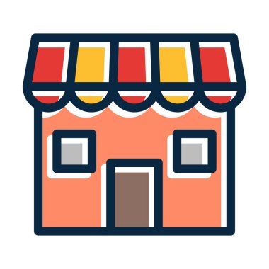 Alışveriş Vektörü Kalın Çizgisi Kişisel ve Ticari Kullanım İçin Koyu Renk Simgeleri Dolduruldu