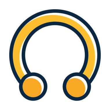 Piercings Vektör Kalın Çizgisi Kişisel ve Ticari Kullanım İçin Koyu Renk Simgeleri Dolduruldu