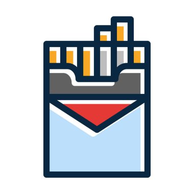 Sigara Vektörü Kalın Çizgisi Kişisel ve Ticari Kullanım İçin Koyu Renk Simgeleri Dolduruldu