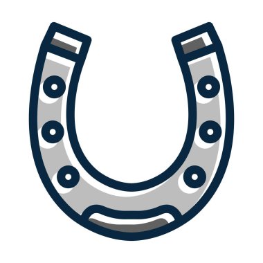 Kişisel ve ticari kullanım için Koyu Renk Simgeleri Doldurulmuş At Nalı Kalın Çizgisi